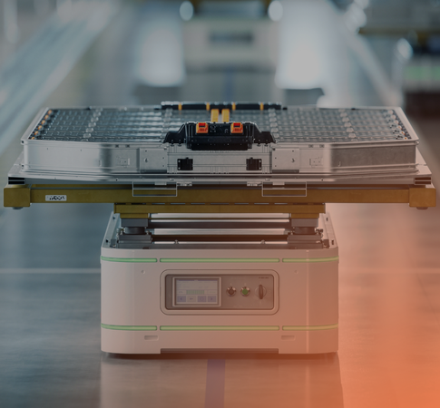 AGV symbolisiert das Vorgehen in der Produktionslogistik