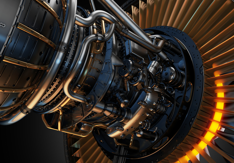 Triebwerk zur verdeutlichung von Fabrikplanung für Kapazitätsaufbau im MRO Umfeld